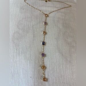 Express‎ Multi Colored Y Design Necklace